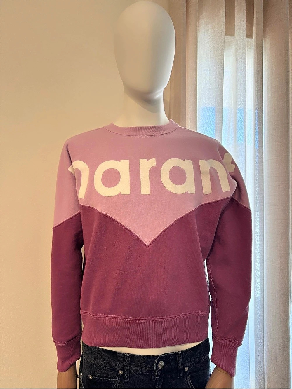 Isabel Marant Étoile Houston Sweatshirt Color Block Sweatshirt in Pink & Purple